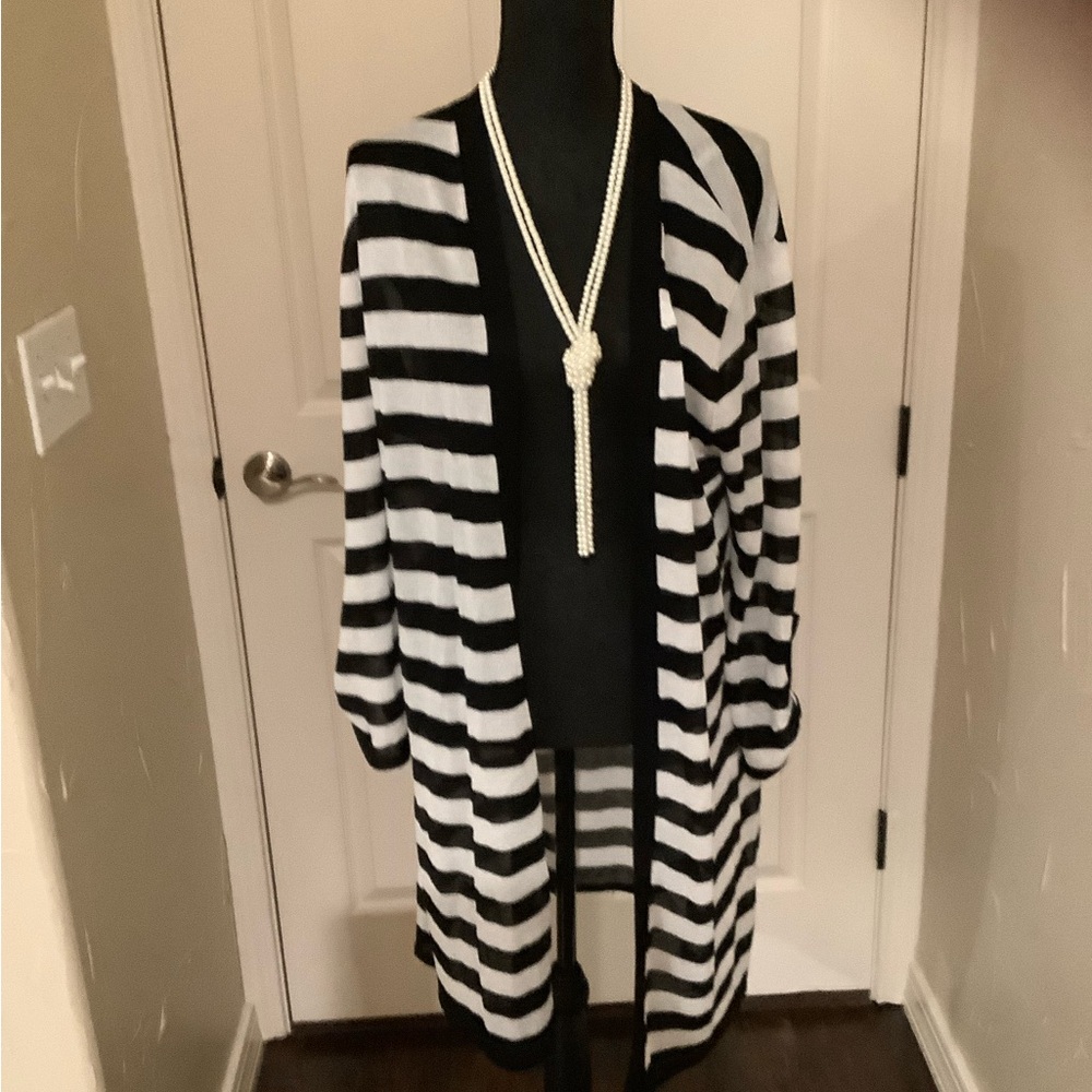Cato Black and White Striped Sweater